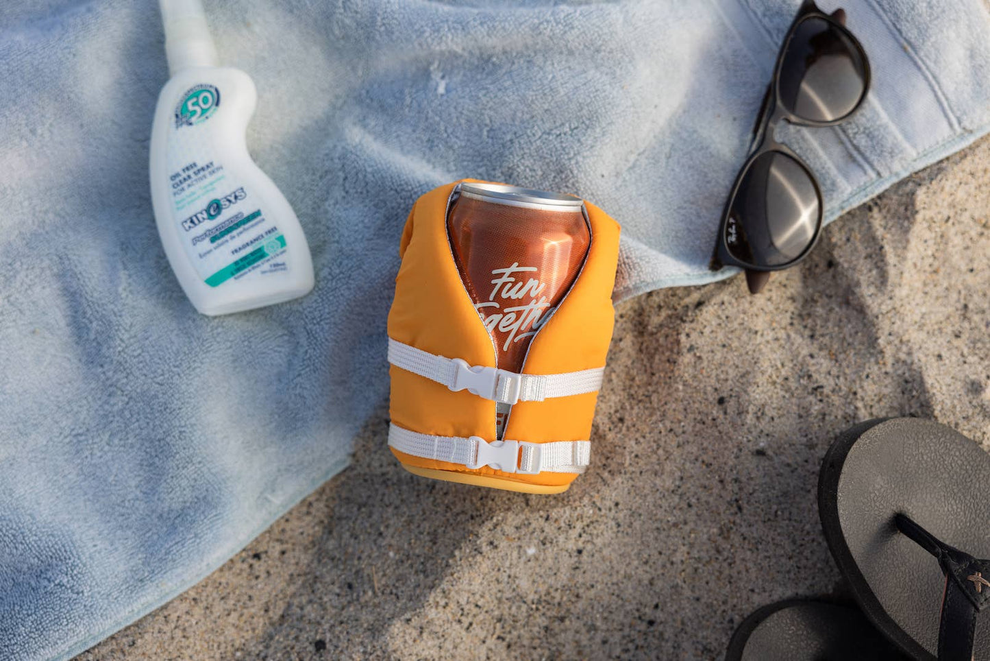 Insulated 12 oz Can Cooler - The Buoy - Apricot