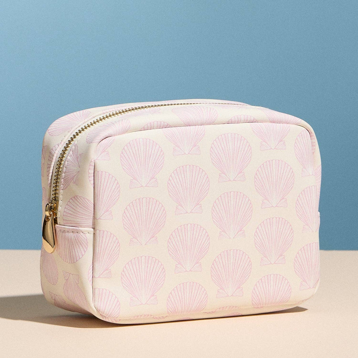 Seashell Print Cosmetic Pouch | Pink