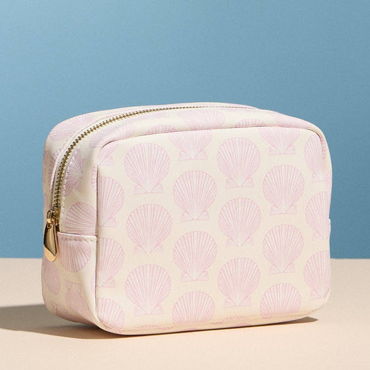 Seashell Print Cosmetic Pouch | Pink