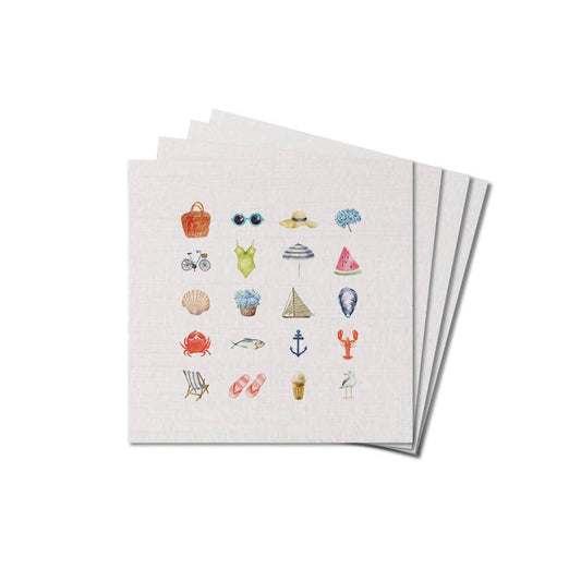 Beach Icons Coaster Set