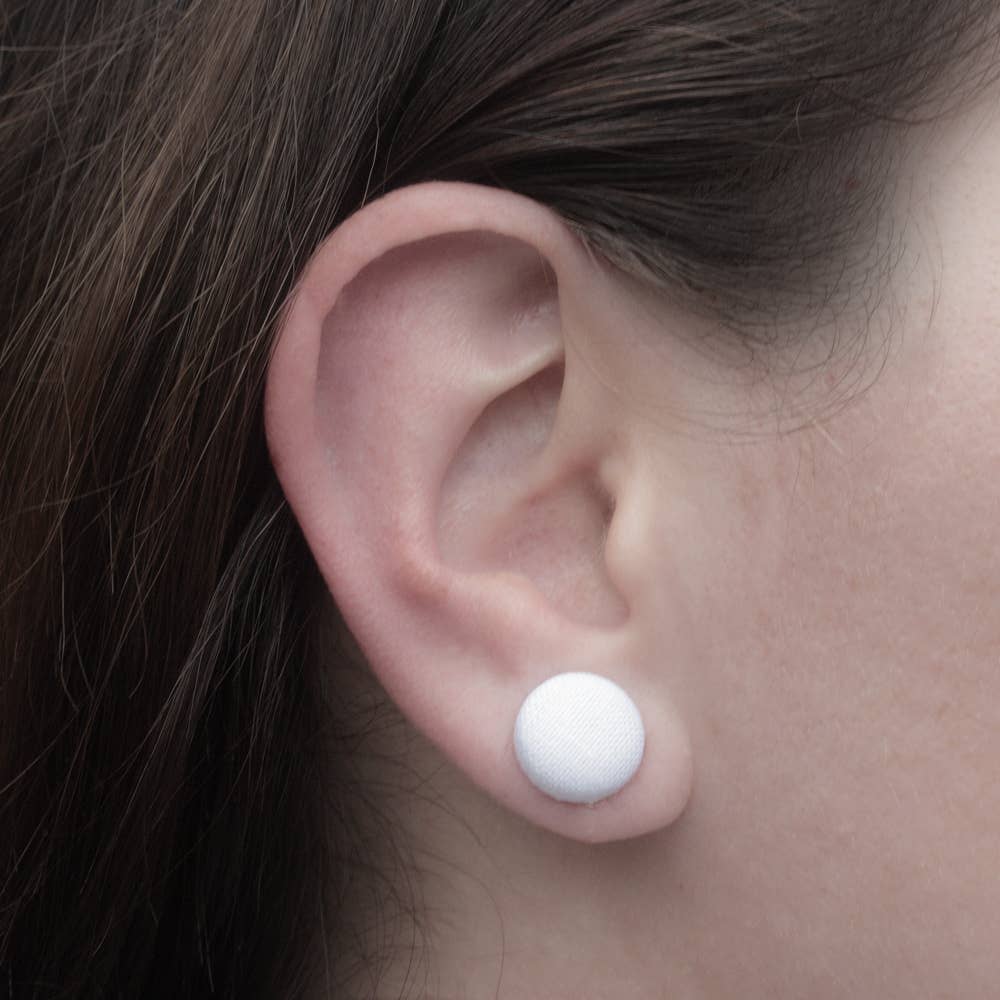 Sailboat Fabric Button Earrings