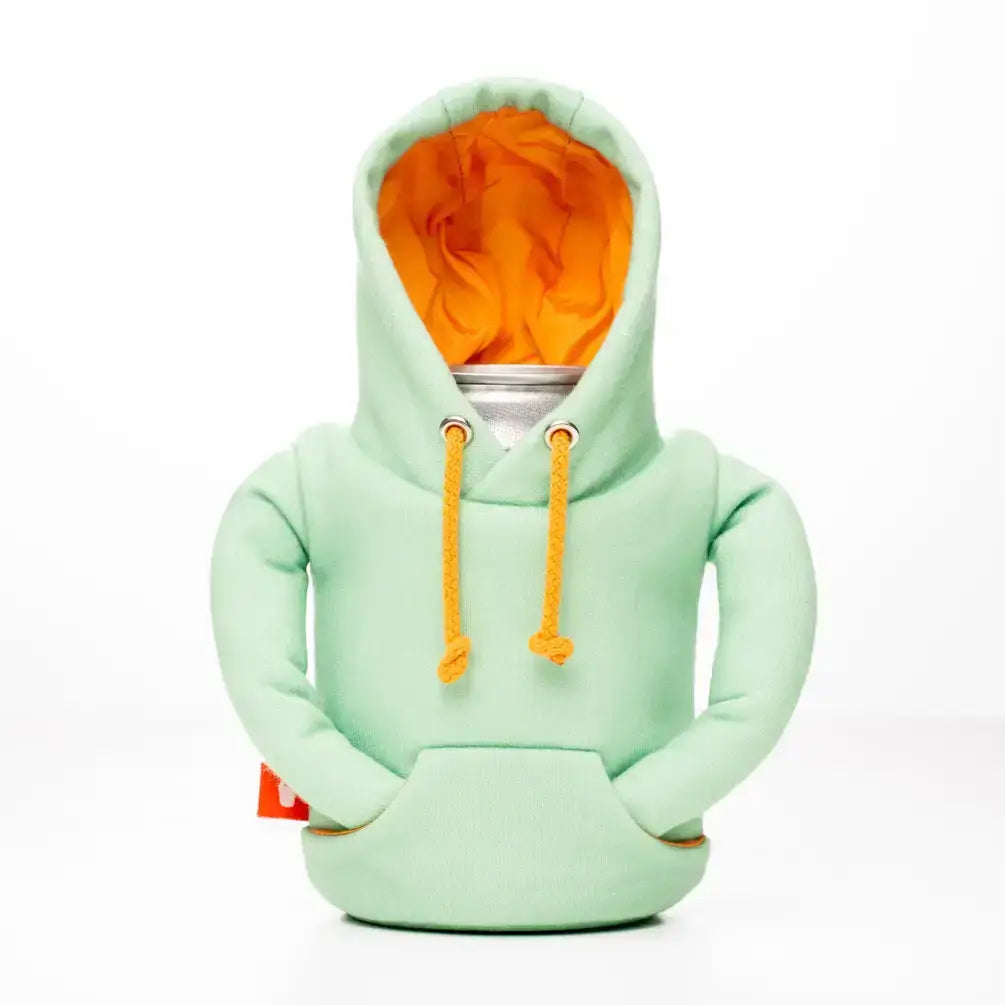 Insulated Beverage Cooler - The Hoodie - Seafoam & Apricot