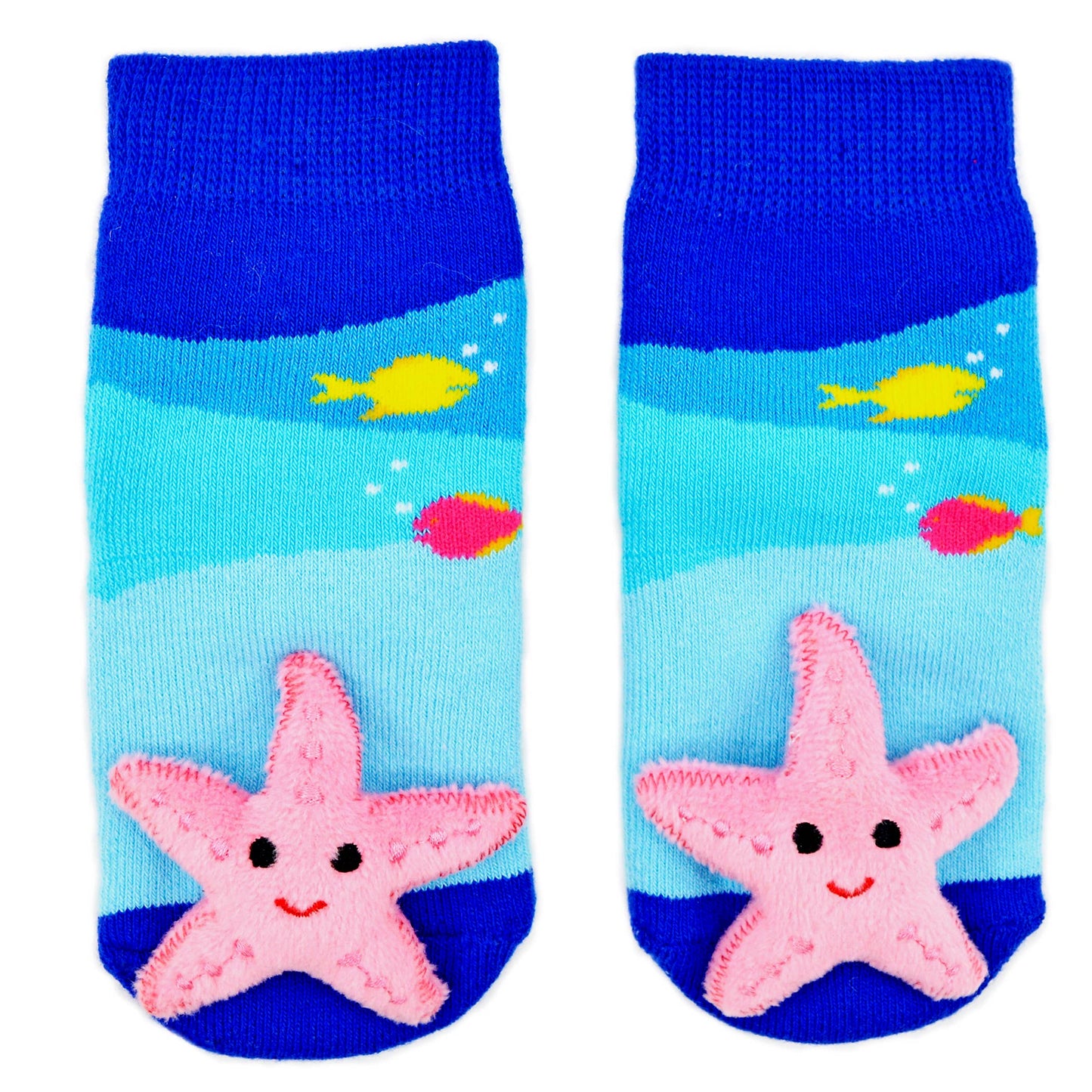 Starfish Boogie Toes - Baby Rattle Socks: 6-12M