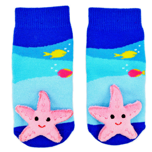 Starfish Boogie Toes - Baby Rattle Socks: 6-12M