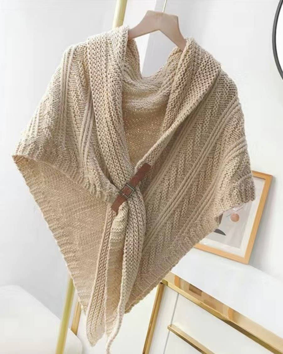 Handcrafted Buckle Triangular Shawl