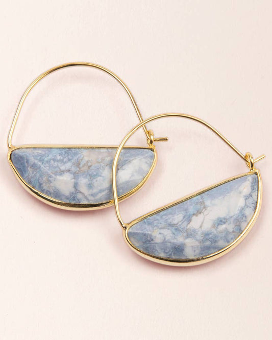 Stone Prism Earrings - Blue Howlite