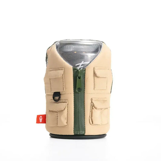 Insulated Can Cooler - The Adventurer - Tan & Olive Green