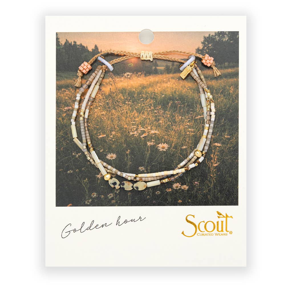 Mixed Media Bracelet - Golden Hour