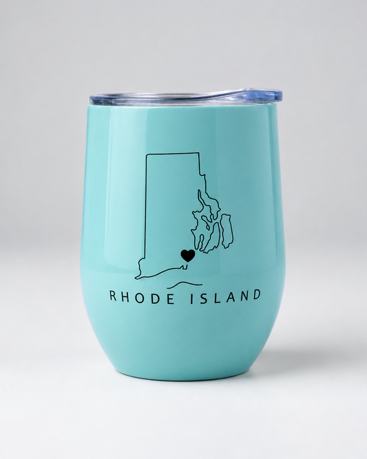 Rhody Love Wine Tumbler | Aqua