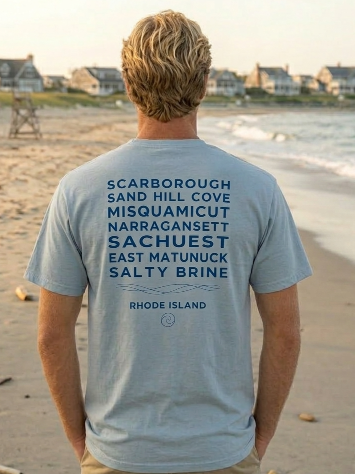 Rhode Island Beach List Tee