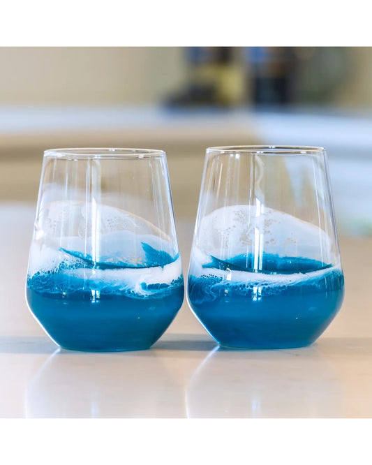 Ocean Resin Wine Glasses