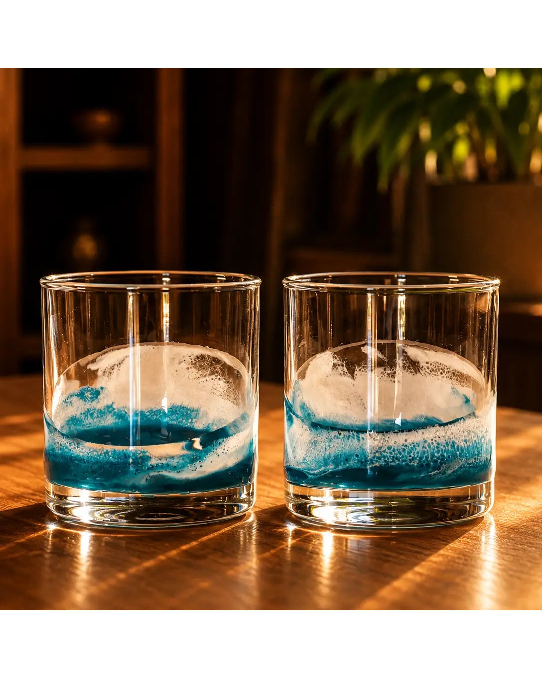 Ocean Resin Whisky Glasses