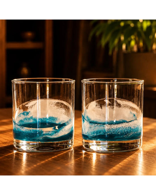 Ocean Resin Whisky Glasses