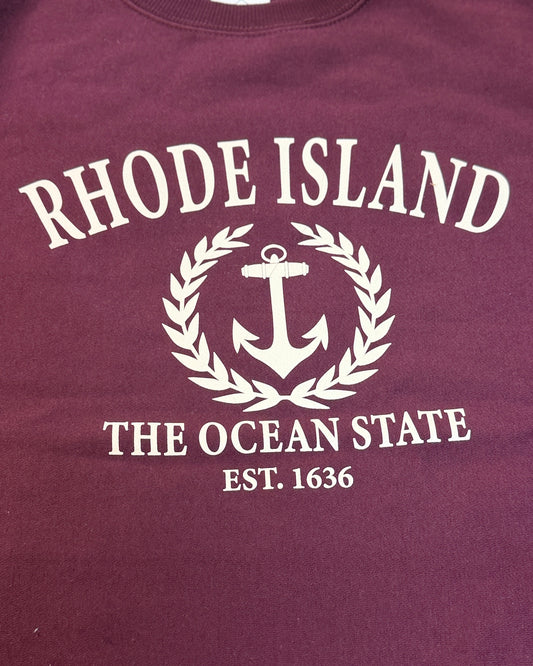 Rhode Island Crest Sweatshirt | Burgundy