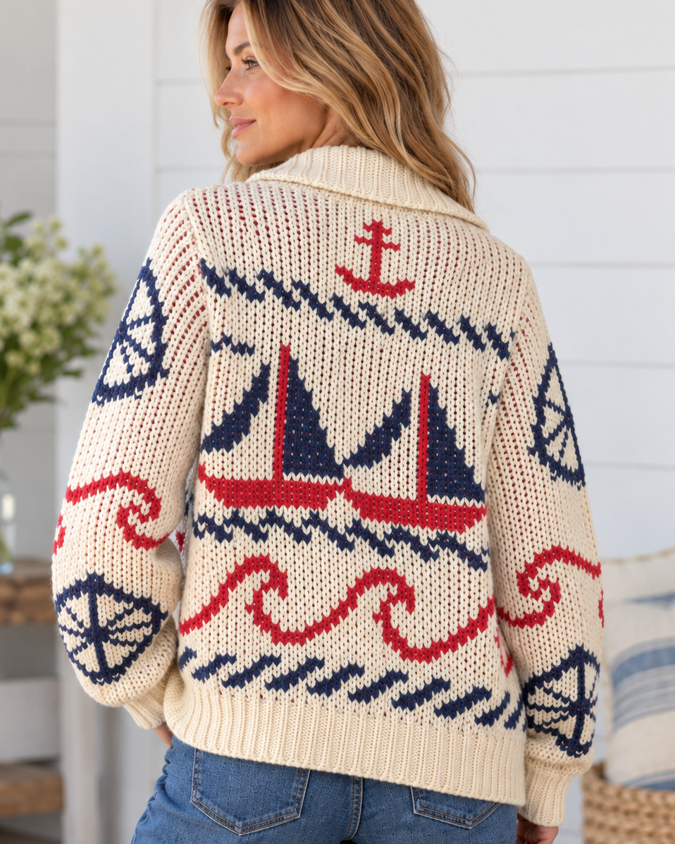 Sailboat Knit Cardigan