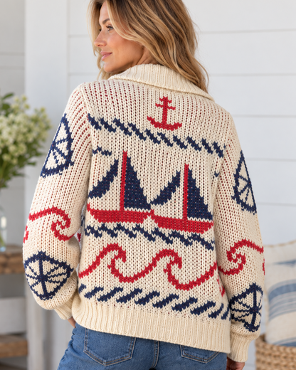 Sailboat Knit Cardigan