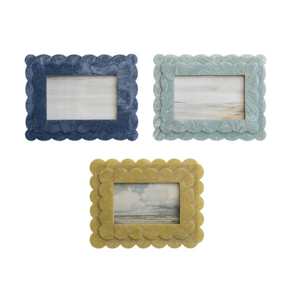 Scalloped 4x6 Frame - Seafoam Green
