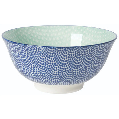 Large Blue Waves Stamped Bowl