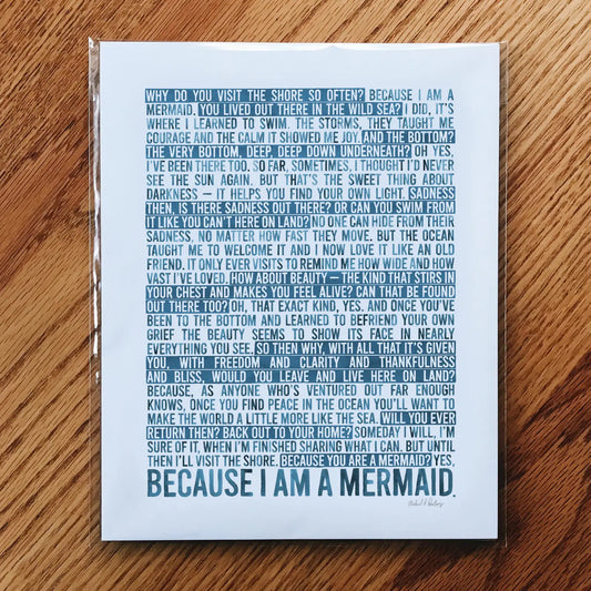 Watercolor Mermaid Poem