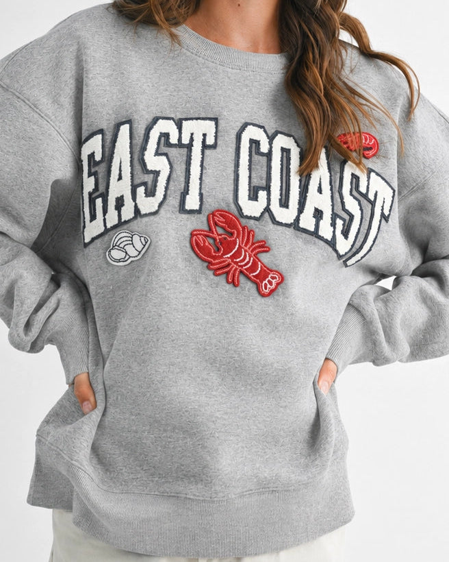 East Coast Lobster Sweatshirt- Grey