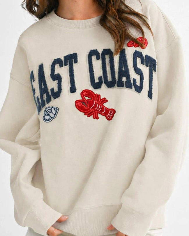 East Coast Lobster Sweatshirt- Ivory