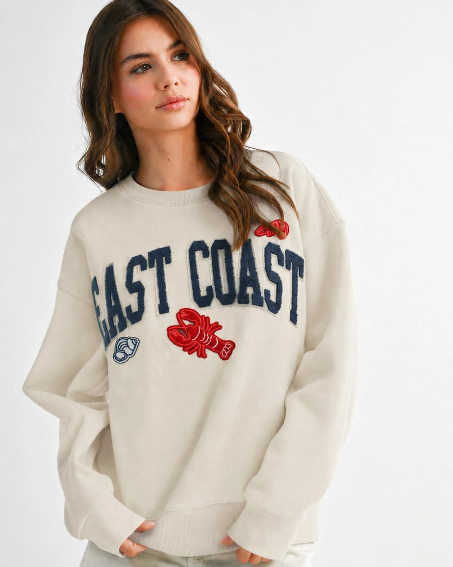 East Coast Lobster Sweatshirt- Ivory