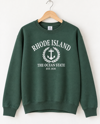 Rhode Island Crest Sweatshirt | Forest