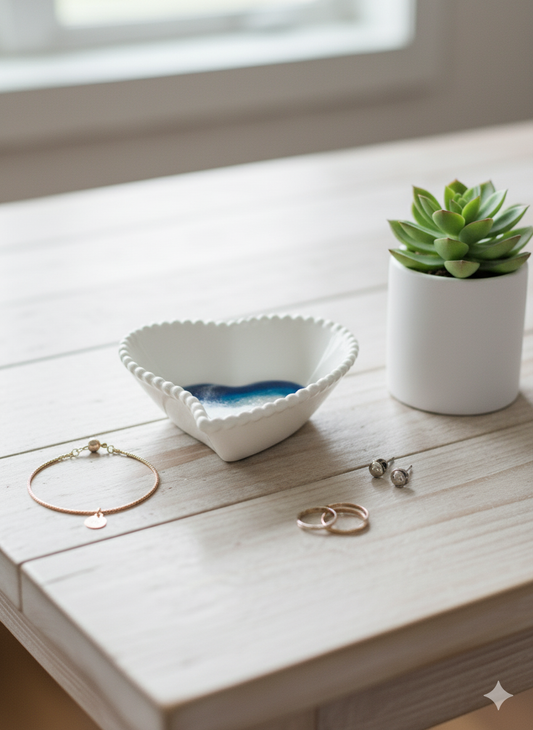 Shoreline Trinket Dish - Scalloped Heart