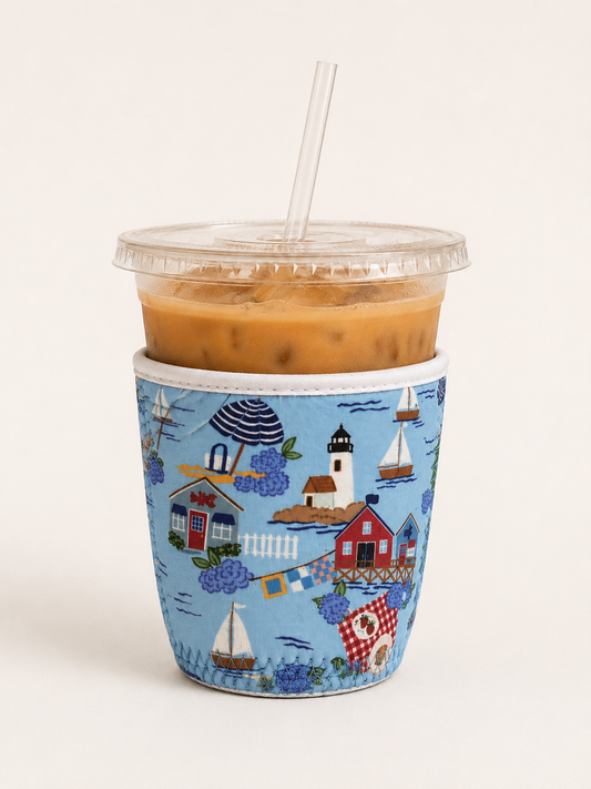 Seaside Harbor | Reusable Coffee Sleeve: Small