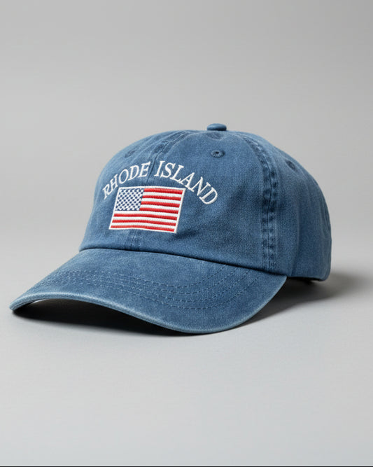 Rhode Island Denim Flag Hat