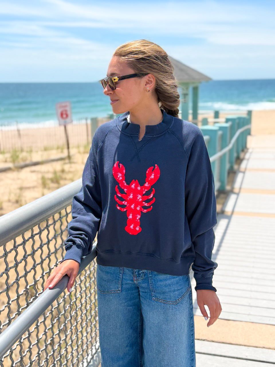 Floral Patch Lobster Sweatshirt