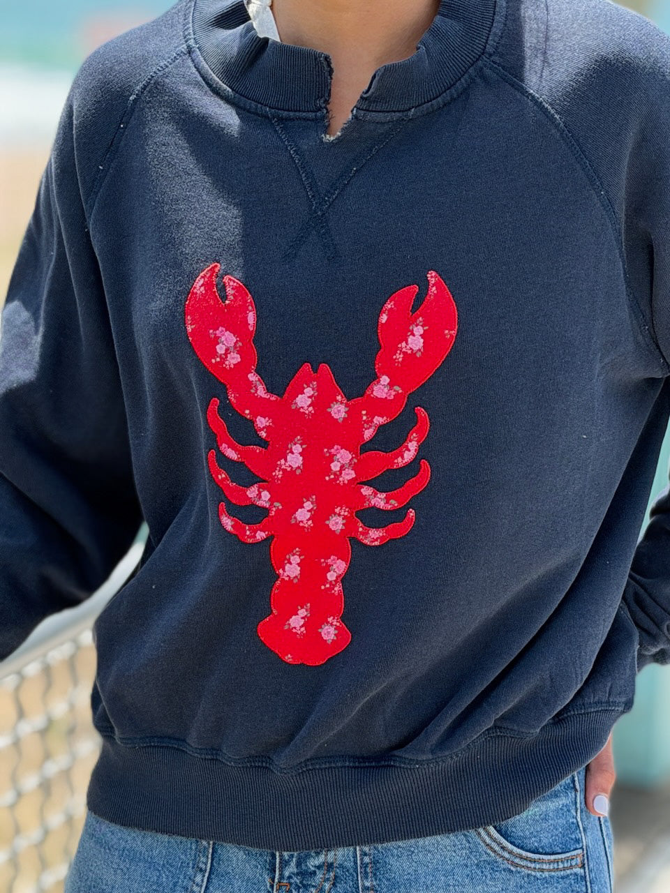 Floral Patch Lobster Sweatshirt