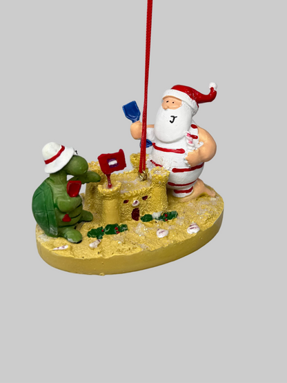 Sandcastle Santa Ornament