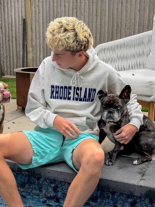 Classic Rhode Island Hoodie- Grey