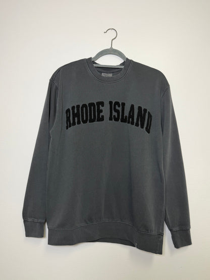 Rhode Island Chenille Crew- Charcoal/Black