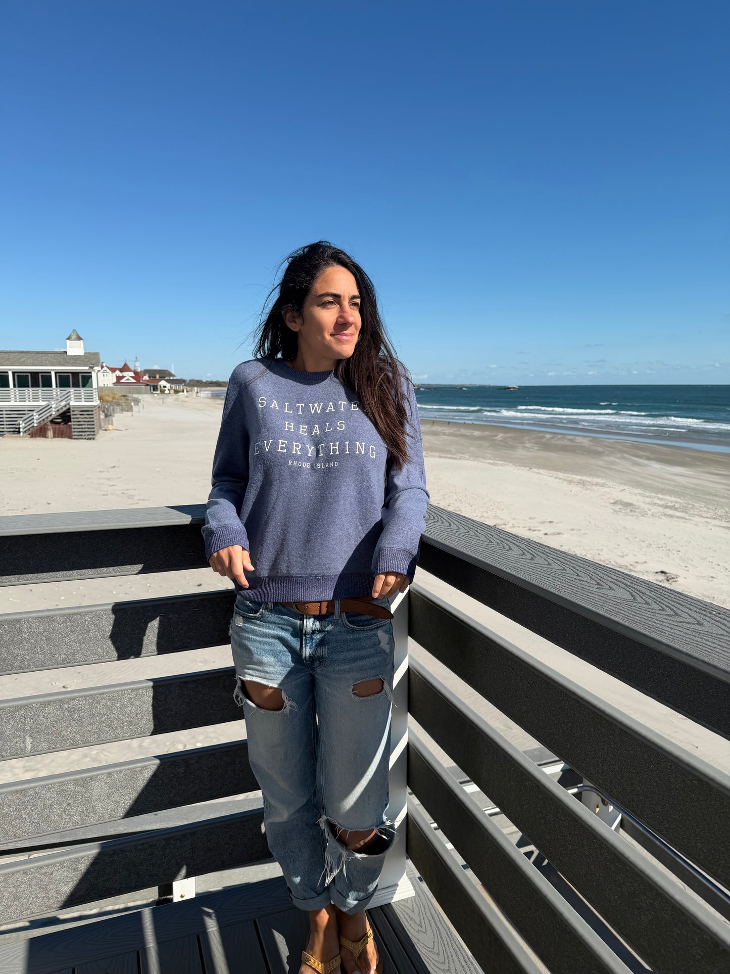 Salt Water Heals Everything Crew - Blue