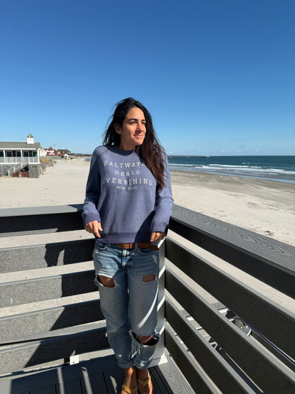 Salt Water Heals Everything Crew - Blue