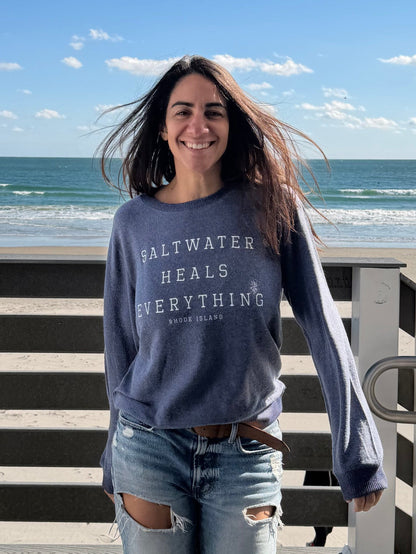 Salt Water Heals Everything Crew - Blue
