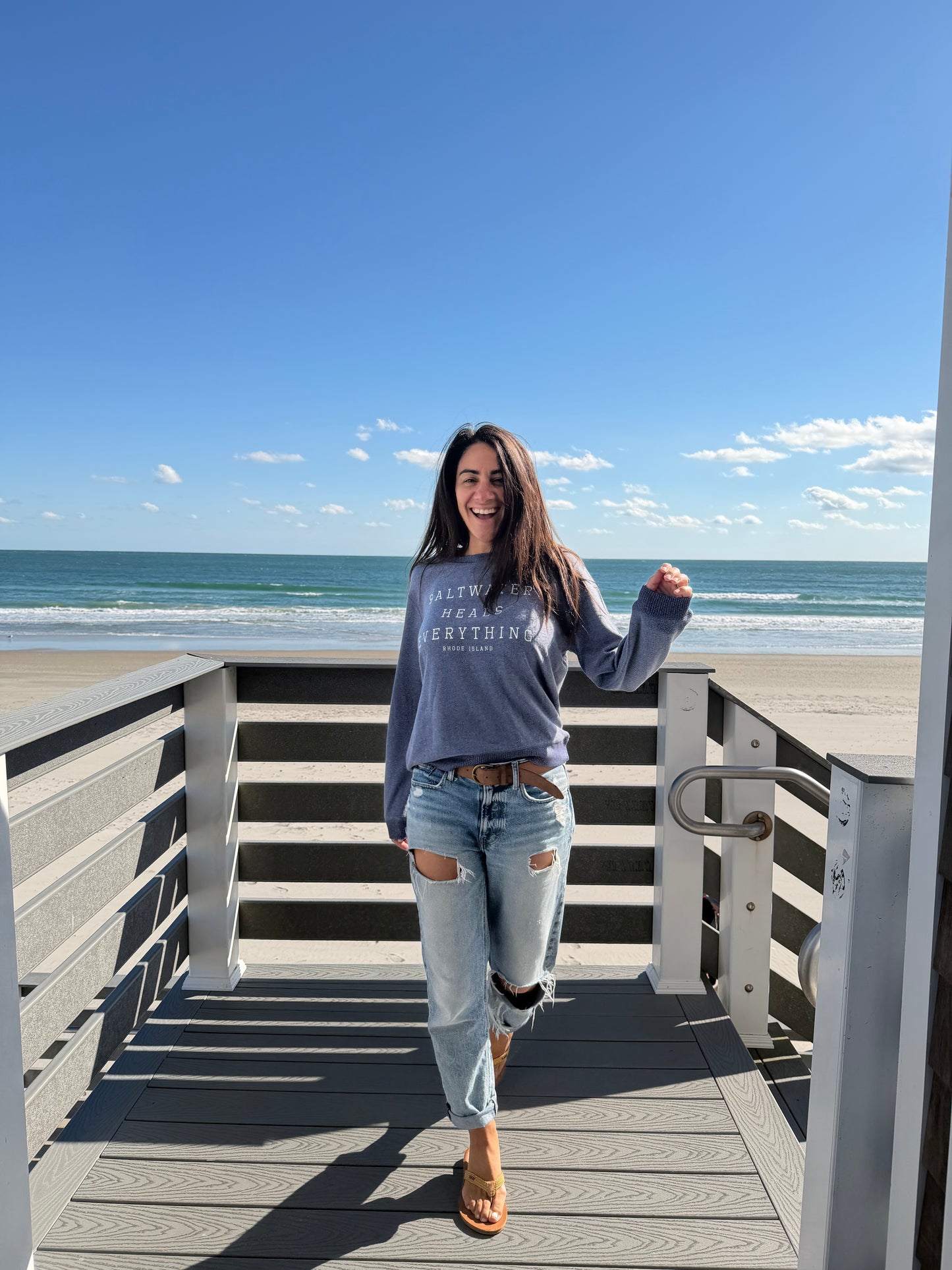 Salt Water Heals Everything Crew - Blue