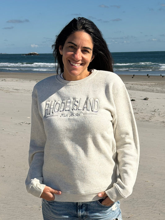Rhode Island Embroidered Sweater - Cream