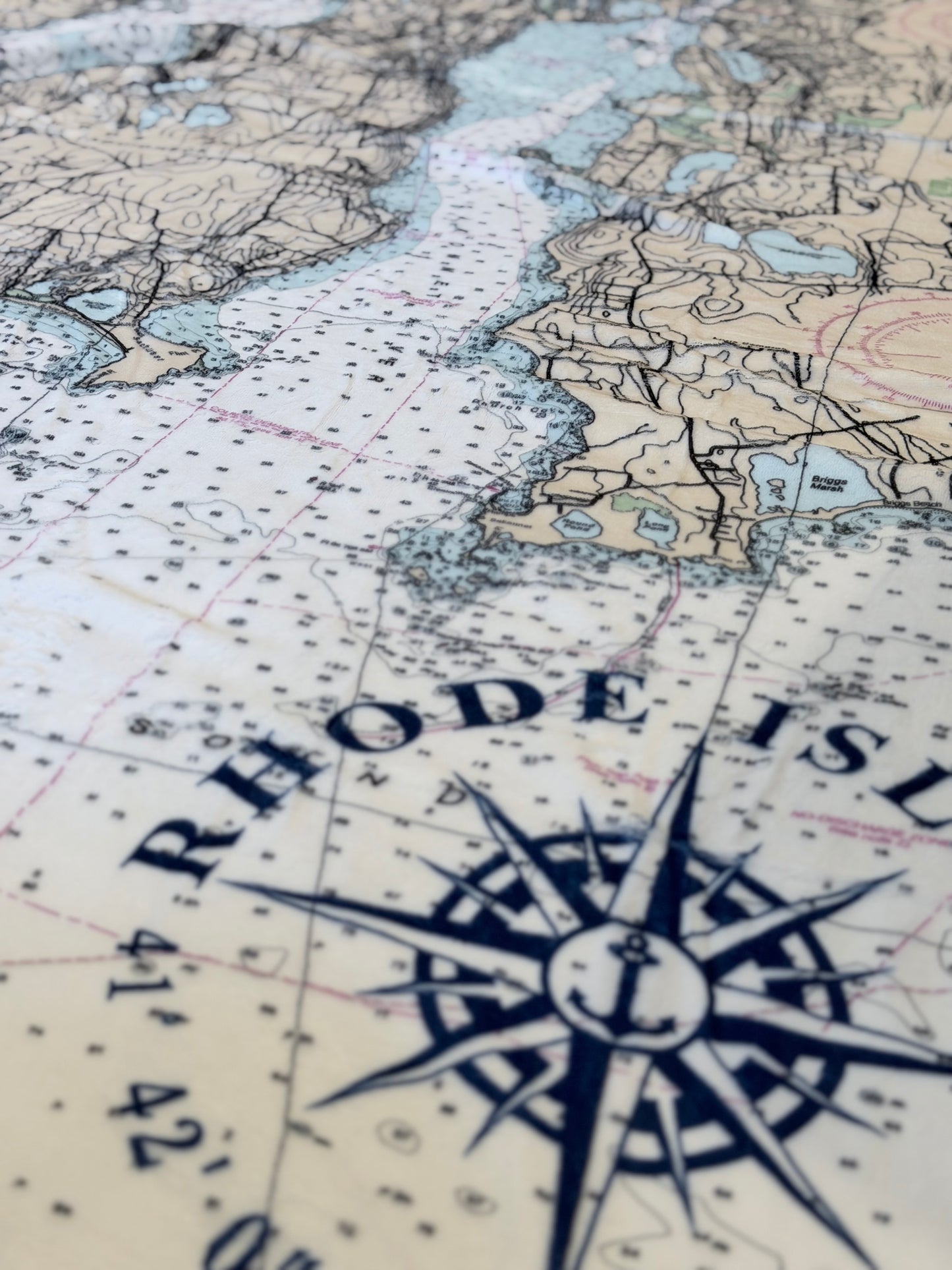 Nautical Map Throw Blanket