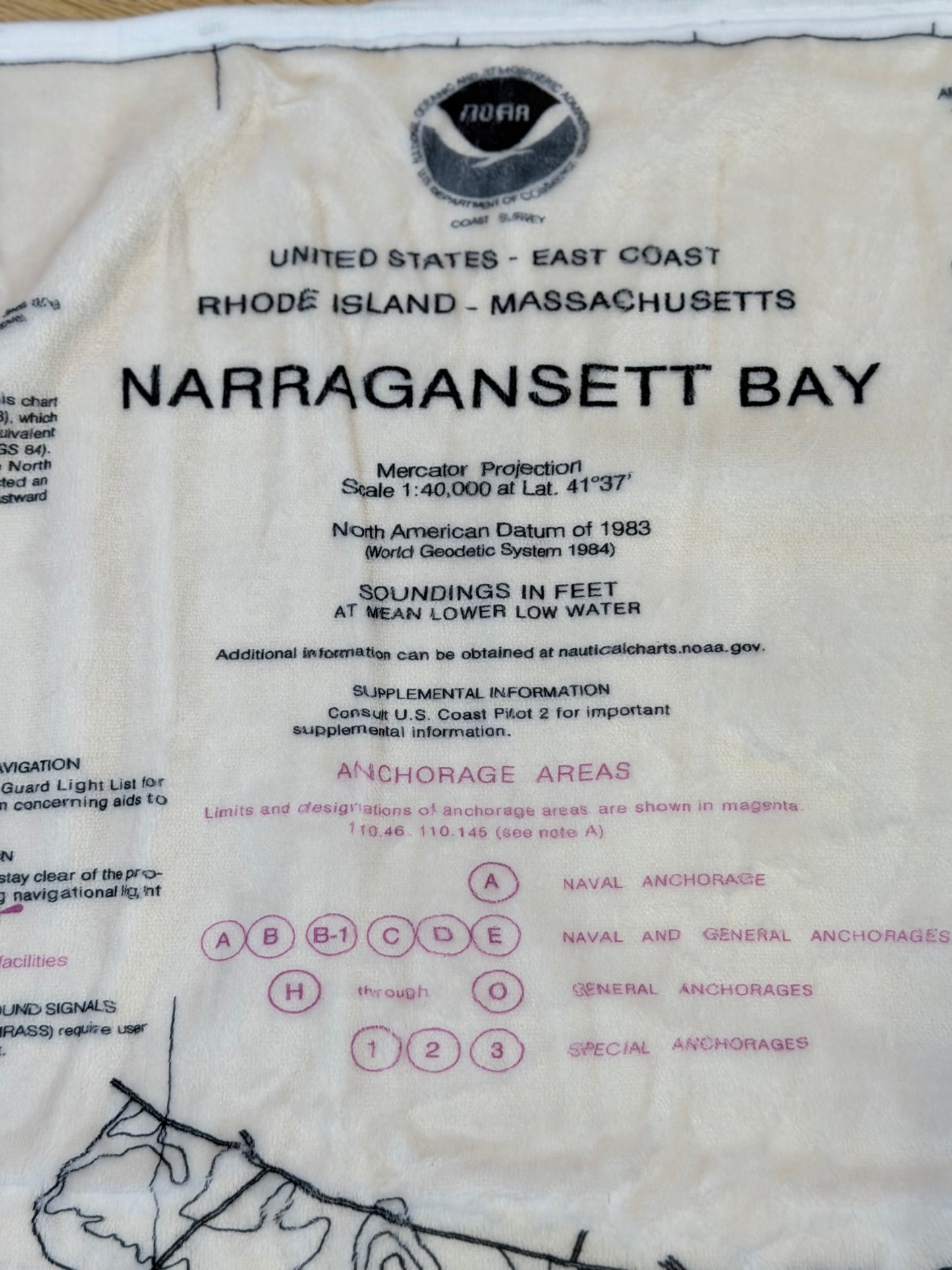 Nautical Map Throw Blanket