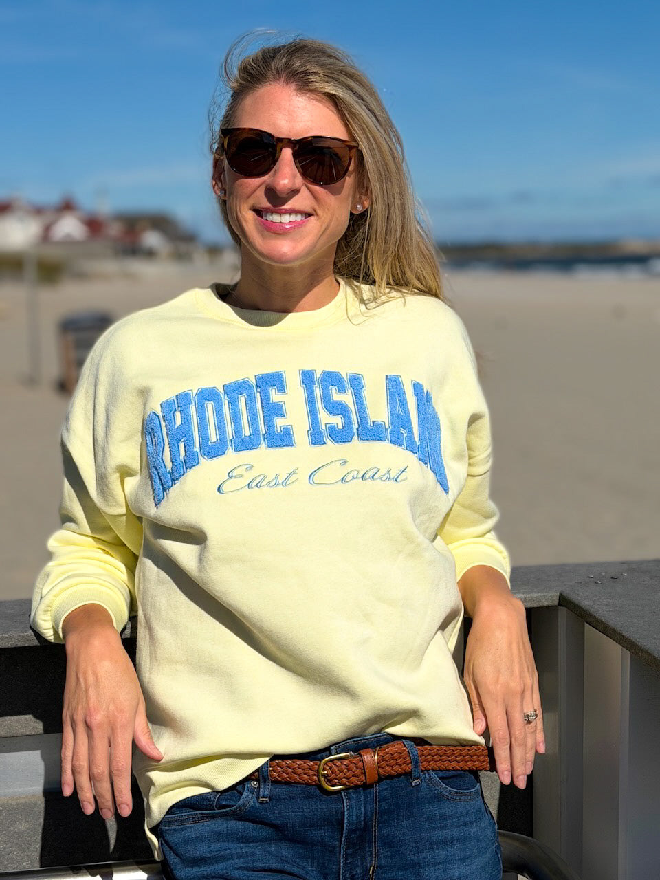 Yellow Rhode Island Chenille Sweatshirt