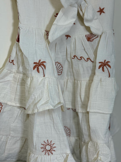 Caramel Sand Embroidered Dress