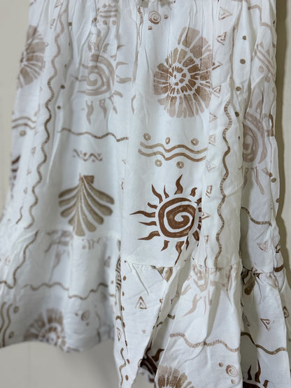 Sand Shell Crepe Mini Dress