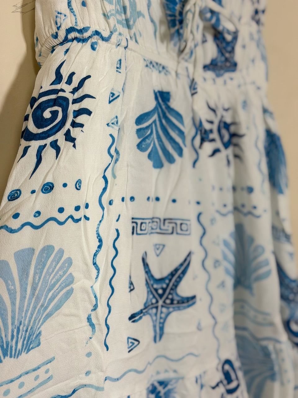 Blue Summer Crepe Mini Dress