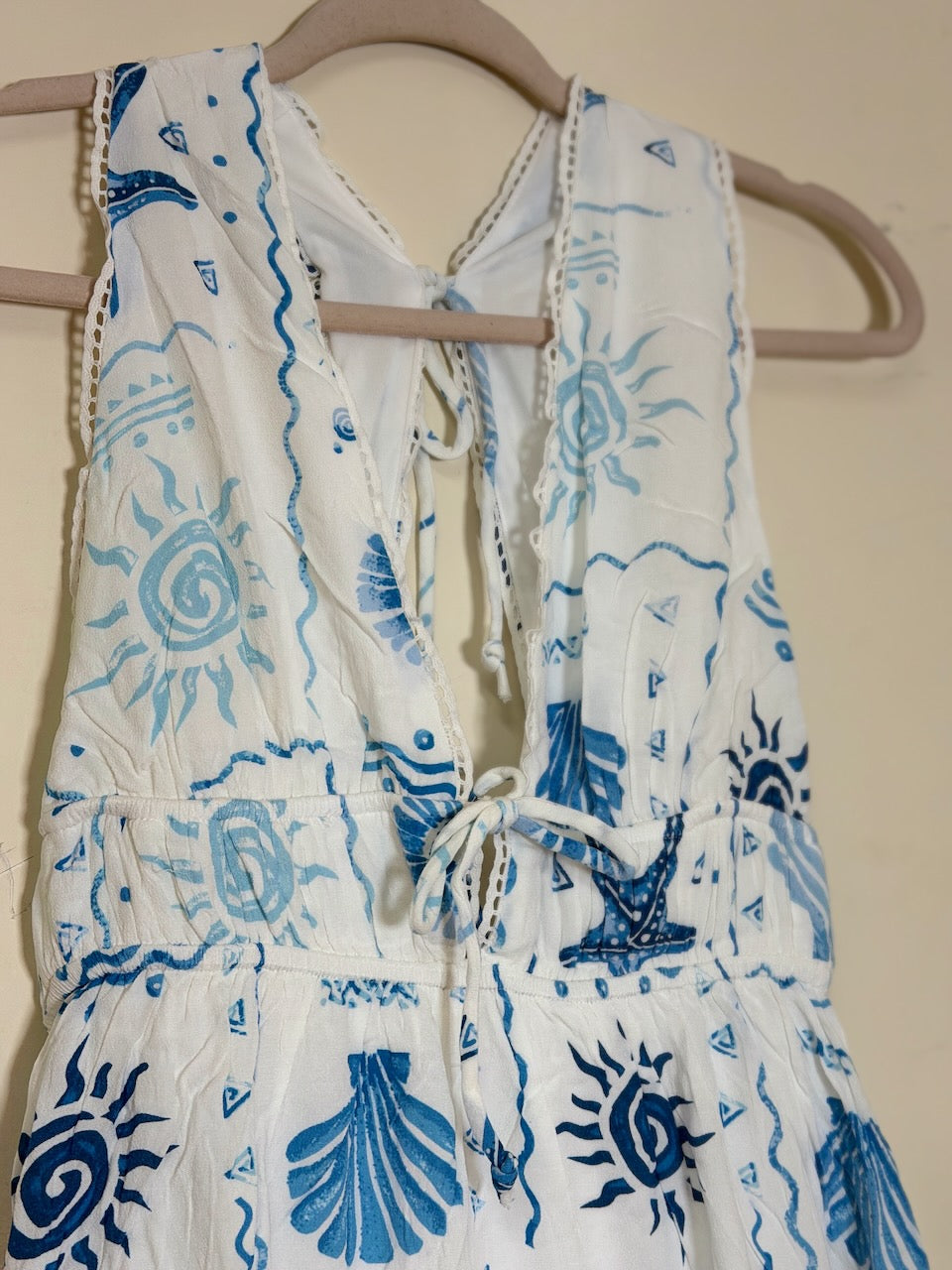 Blue Summer Crepe Mini Dress