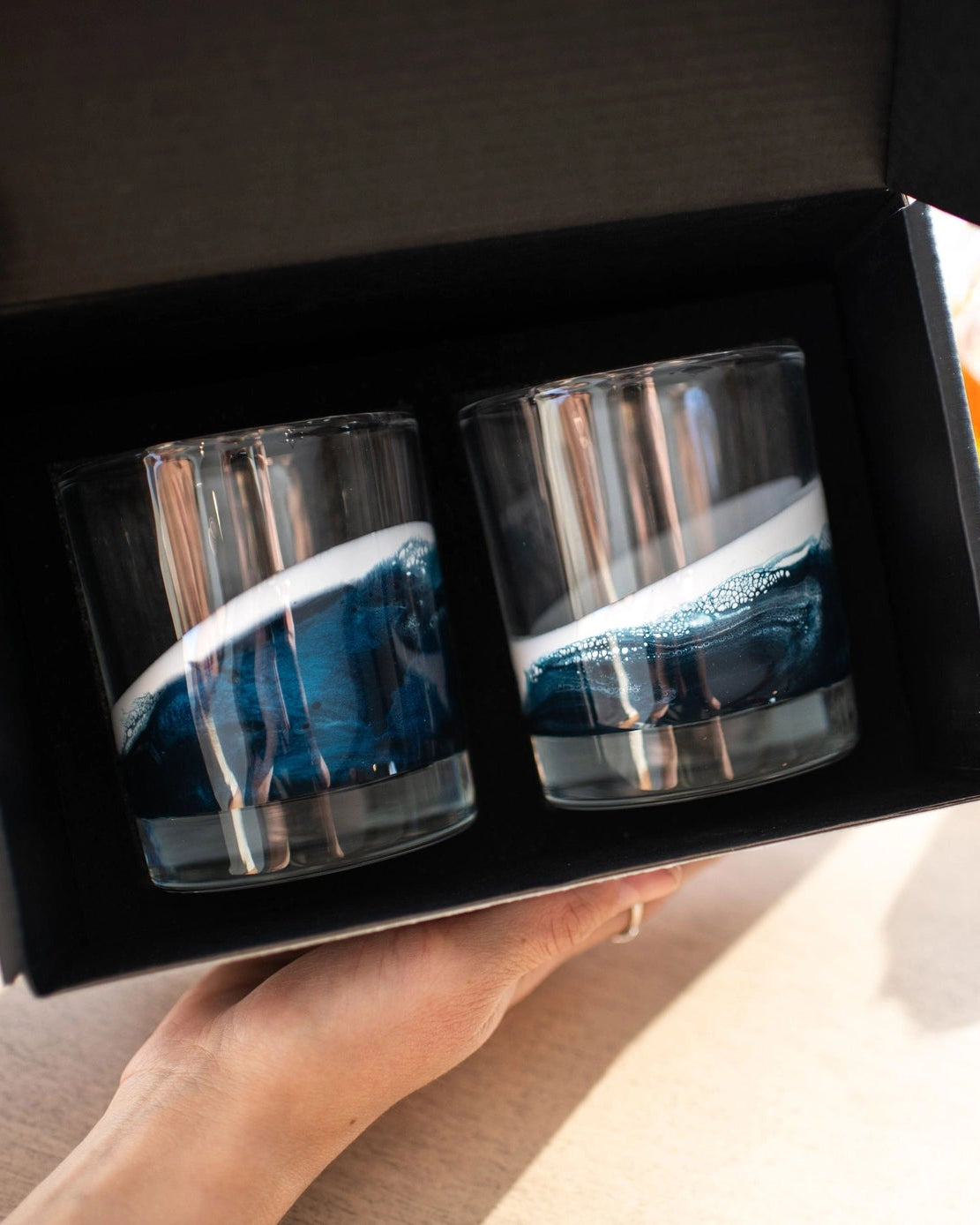 Ocean Resin Whisky Glasses