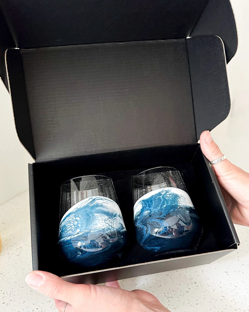 Ocean Resin Wine Glasses
