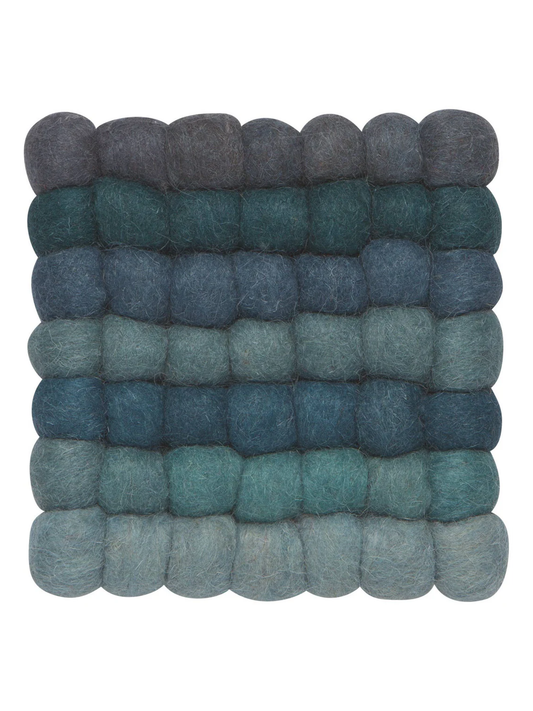 Lagoon Recycled Wool Felt Dot Trivet